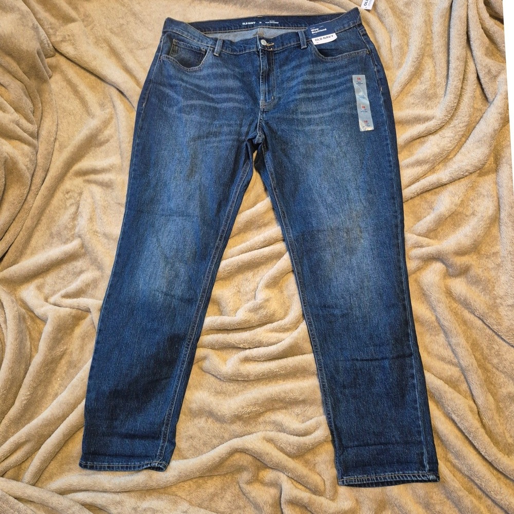 Old Navy WOW Boyfriend Mid Rise Ankle Jeans Medium Wash Blue Denim Women Size 16